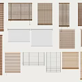 Window Blinds In Various Styles And Materials For Home Decoration 3d model