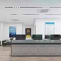Monitoring and command room of modern command center 3d model