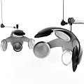 Modern Industrial Equipment With Suspended Adjustable Arm And Multiple Lighting Heads