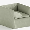 Light Green Fabric Single Sofa With Modern Minimalist Armrest Design 3d model