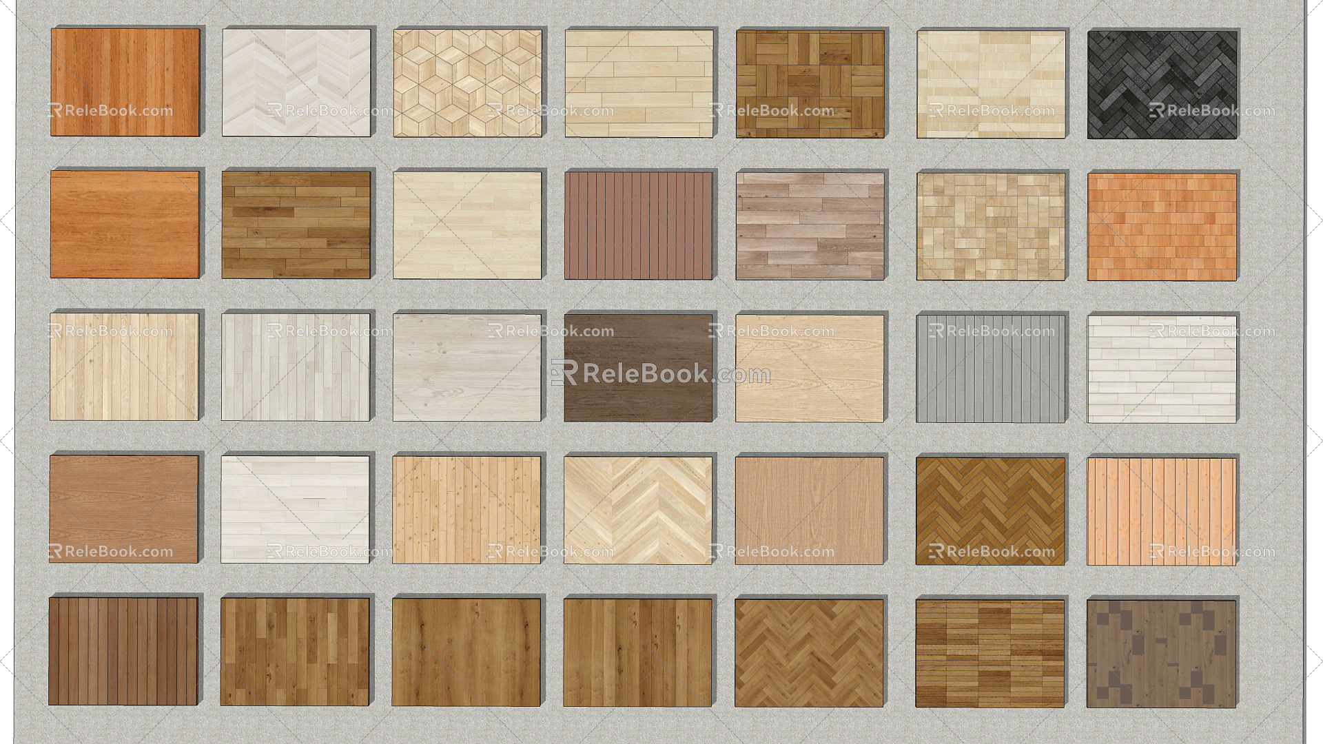 Modern floor wooden pavement 3d model