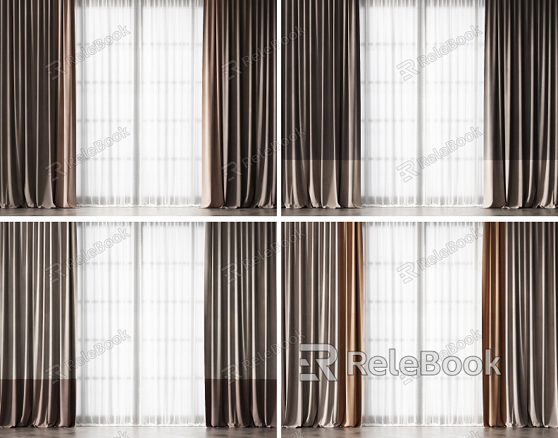 Modern curtain curtain window screen combination model