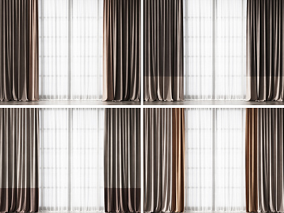 Modern curtain window screen combination model