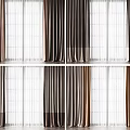 Modern curtain window screen combination 3d model