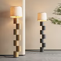 Quiet log wind floor lamp 3d model