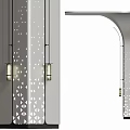 Contemporary Curved Metal Pillars With Hollowed Out Details And Elegant Arch Structure