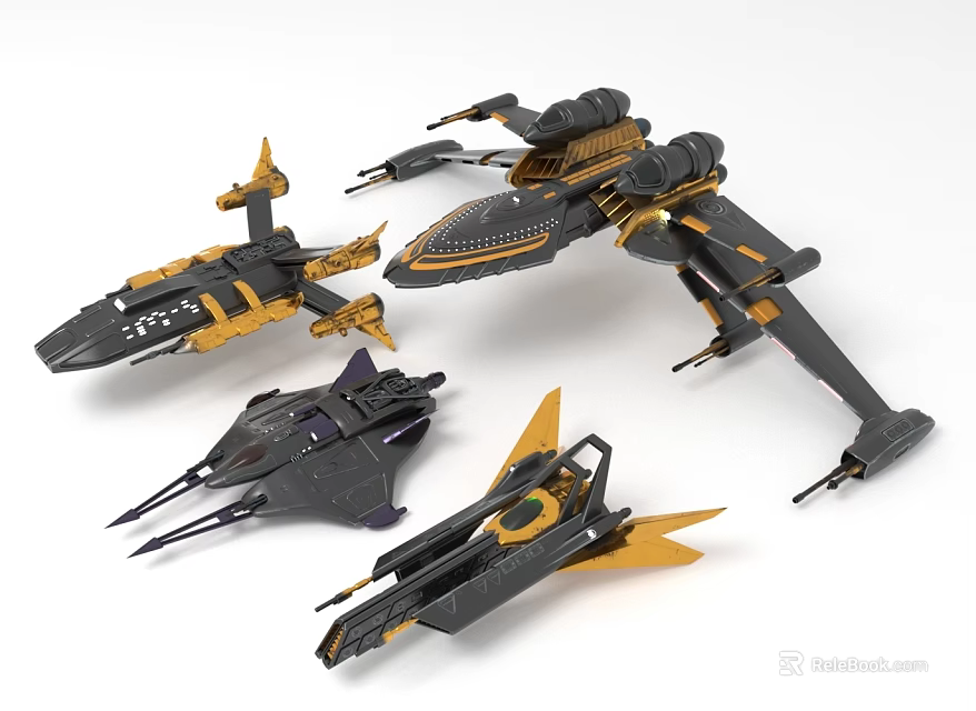 Futuristic Fighter Jets With Diverse Designs And Details 3d model 