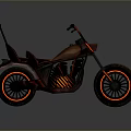 Custom Vintage Motorcycle With Black Red Body Twin Seat And Spoked Wheels Design