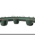 Modern Curved Green Public Chairs With Small Tables And Plants In Outdoor Area
