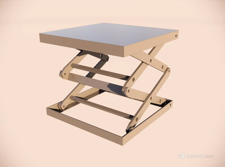 Adjustable Lifting Table With Foldable Metal Frame And Simple Design 3d model 
