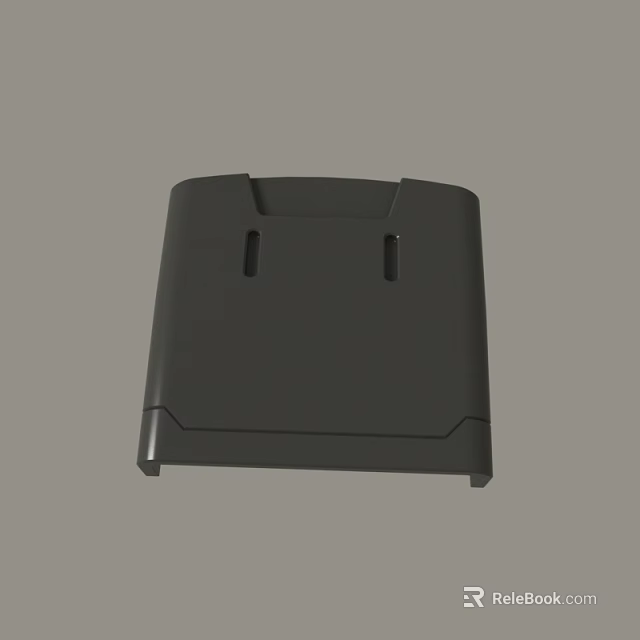 Black Device Cover With Two Symmetric Holes And Smooth Surface 3d model 