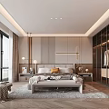 Elegant Modern Bedroom Interior Design With Large Windows Walk-in Closet And Plush Rug