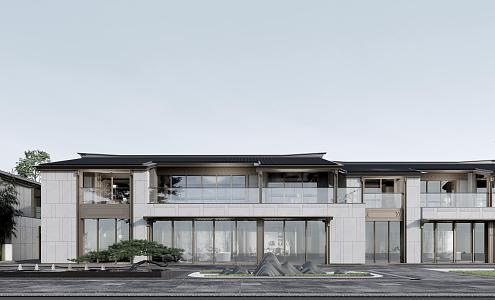 New Chinese-style townhouse layer villa 3d model