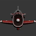 Red And White Vintage Passenger Aircraft With Propeller And Cockpit Cover