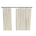 Elegant Beige Curtains With Soft Fabric And Curtain Rod For Home Decor