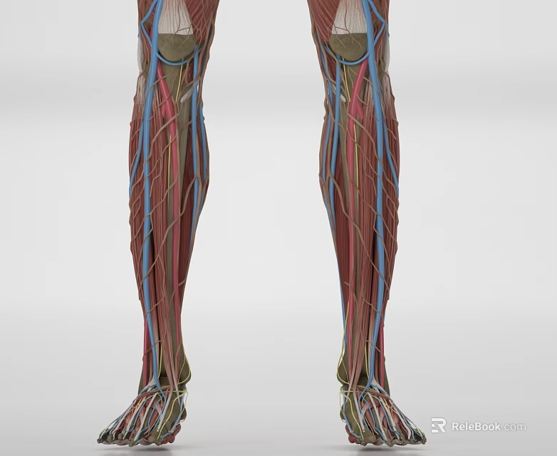 Anatomical View Of Human Head Organ Showing Muscles Blood Vessels Structure 3d model 