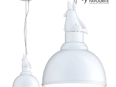 White Rabbit Shaped Pendant Light for Modern Home Interior with Elegant Design and Soft Glow 3d model