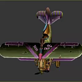 Colorful Retro Vintage Airplane Model For Space Exploration Themed Decor