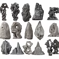 Natural Stone and Wood Decorative Sculptures with Various Artistic Shapes