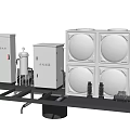 Industrial Stainless Steel Water Tank System With Pumps And Control Units