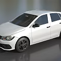 White Compact Hatchback Car With Modern Design And Black Wheels 3d model