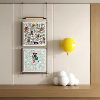 Modern graffiti decorative painting 3d model