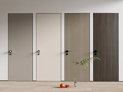 Modern Hinged Doors With Various Wooden Textures And Neutral Tones For Interior Design 3d model