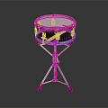 Professional Snare Drum With Metal Stand Black Shell And White Drumhead