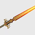 Ornate Golden Red Sword With Intricate Hilt Design And Shiny Decorative Blade