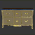 Classic Wooden Top Chest Of Drawers With Decorative Handles And Carved Legs