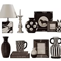 Stylish Decorative Ornament Set With Table Lamp Candle Holder Vases Frames And Rabbit Figurine