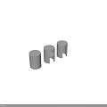 Modern Minimalist Concrete Side Tables With Geometric Shapes And Open Shelf Design
