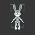3D Rabbit Character For Game And Movie With Long Pink Ears White Body And Pink Belly