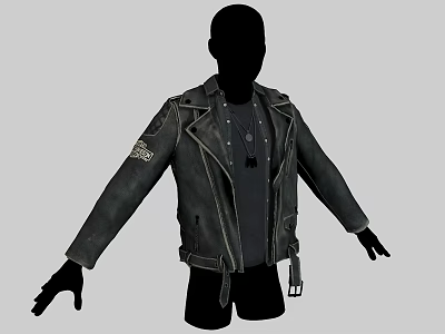 Classic Stylish Leather Jacket With Arm Patch Detail And Inner T-Shirt Design 3d model Classic Stylish Leather Jacket With Arm Patch Detail And Inner T-Shirt Design 3d model