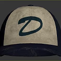Blue And White Baseball Cap With Circular Logo For Casual Wear 3d model
