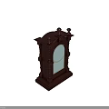 Vintage Wooden Mantel Clock with Carved Details White Dial Black Hands and Pendulum