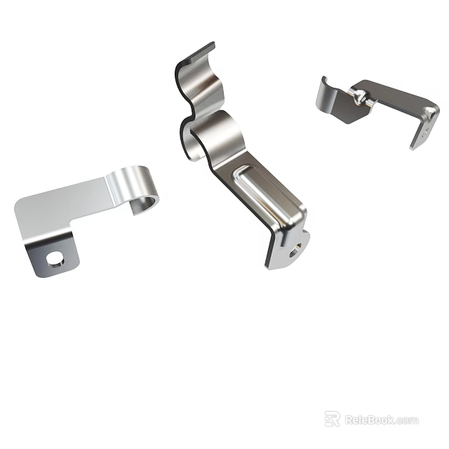 Stainless Steel Metal Brackets In Various Shapes For Mounting Applications 3d model 