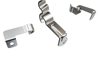 Stainless Steel Metal Brackets In Various Shapes For Mounting Applications 3d model