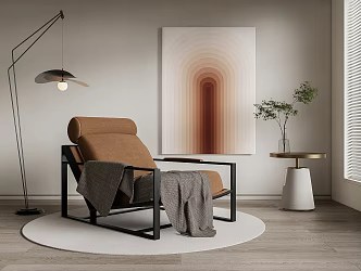 Leisure chair recliner side corner table 3d model