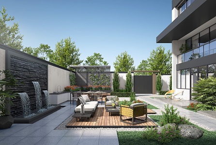 Modern courtyard landscape 3d model