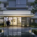 Modern Apartment Building With Balconies Swimming Pool And Landscaped Garden Area