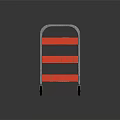 Red Three Tier Utility Cart With Metal Frame And Mobile Wheels