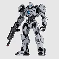 Electric Toy Robot Mecha Action Figures With Silver Gray Red Blue Accents And Weapon Accessories