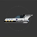 White Police Car Model With Black Details POLICE Text And 911 Logo
