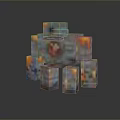 Pixelated Minecraft Block Monster with Glowing Lava and Fire Details in 3D Rendering