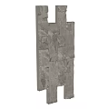 Natural Stone Background Wall With Irregular Tiles And Textured Surface Design 3d model