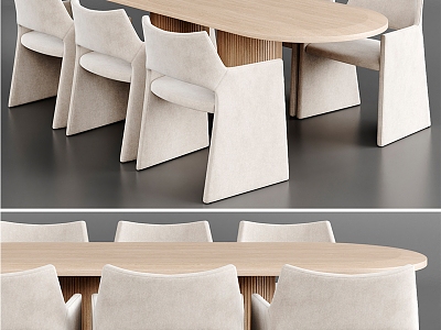 Modern CB2 Dining Table and Chair Combination model