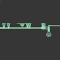 Chrome Shower Fixture Set With Towel Ring Bars And Faucet For Bathroom