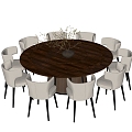 Modern Box Dining Table and Chair Large Dining Table and Chair 3d model