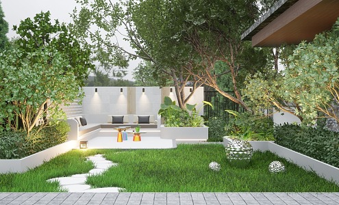 Modern Courtyard Garden 3d model